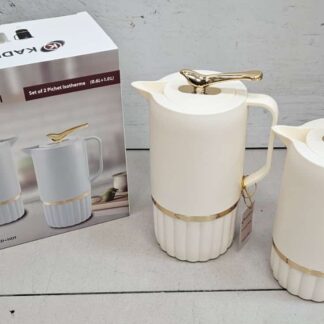 Lot 2 Thermos blanc dorée