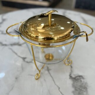 Soupière en verre dorée
