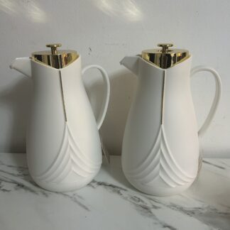 Lot 2 Thermos blanc dorée